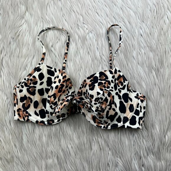 & Other Stories Other - & Other Stories Women's Leopard Print Underwire Bikini Swim Suit Top
